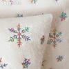 1PC LOZUJOJU Christmas Snowflake Pattern Pillowcase Embroidered Sequin Cushion Cover for Sofa Living Room Bedroom Home Decor