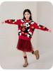 Children's New Year's Red Sweater with Panda Pattern