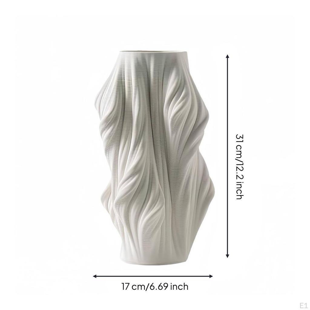 Geometric Vase Matte Sculptural Wavy Resin Vessel for Tabletop, Living