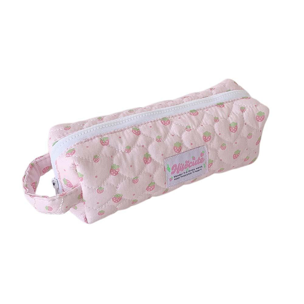 Desktop Storage Fruit Strawberry Stationery Bag Large Capacity Pencil Pouch Office