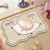 Cartoon Cat Bathroom Floor Mat Soft Diatom Mud Floor Mat Household Bathroom Door Quick-drying Non-slip and Dirt-resistant Foot Mat
