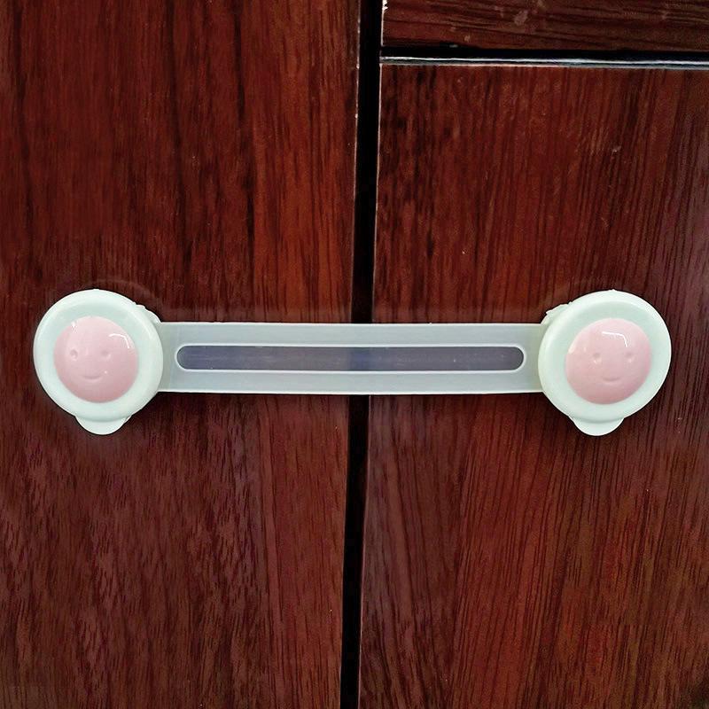 Cute Cartoon Bear Head Child Safety Lock Smiley Face Cabinet Door Drawer Lock Baby Safety Extended Cabinet Latch