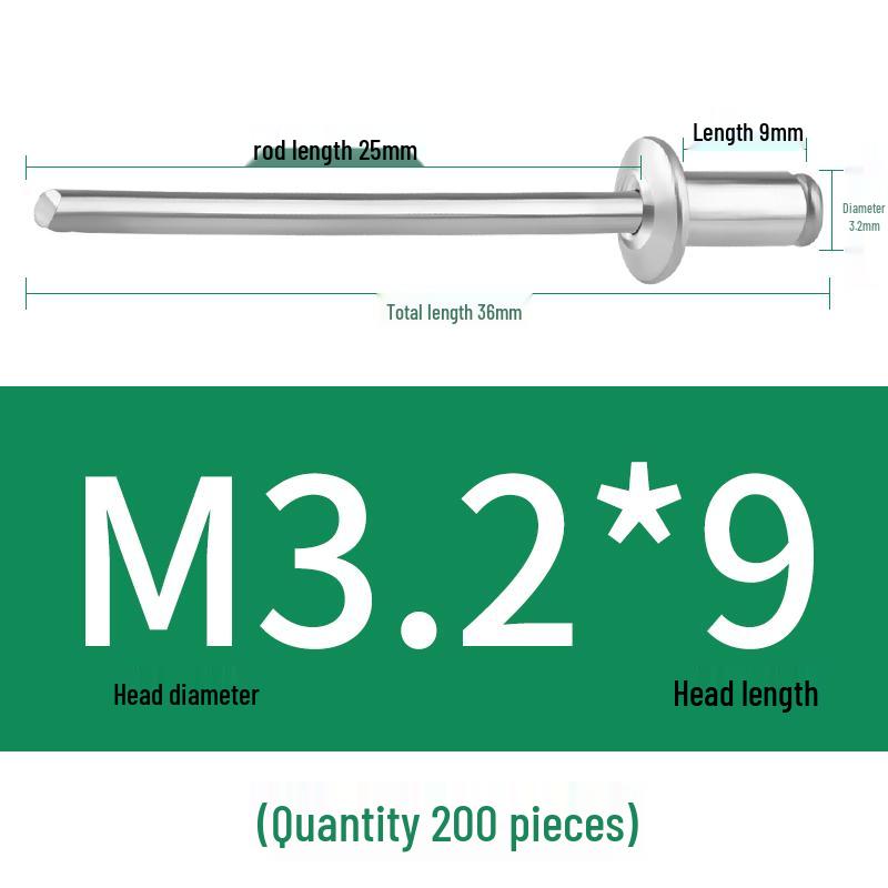 Aluminium-Blindnieten - Rundkopf M3.2, M4, M5, M6