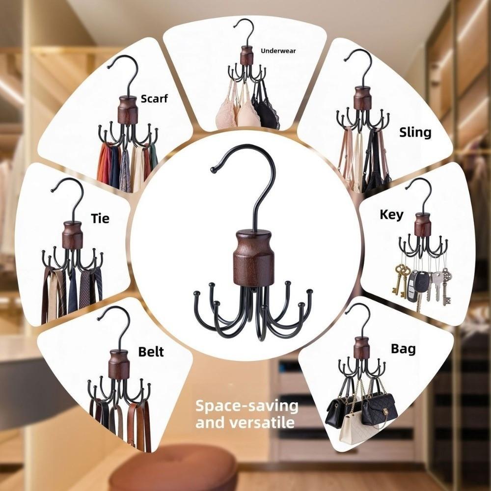 360° Rotating Octopus Clothes Hanger Metal Hanging Organizer Rotating Hooks Household Use