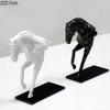 Creative Galloping Horse Sculpture Desk Decoration Abstract Animal Resin Crafts Horse Ornaments Modern Home Decor Accessories