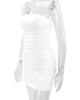 2025 Summer Sexy Strapless Pleated Bodycon Dress for Women - European and American Style