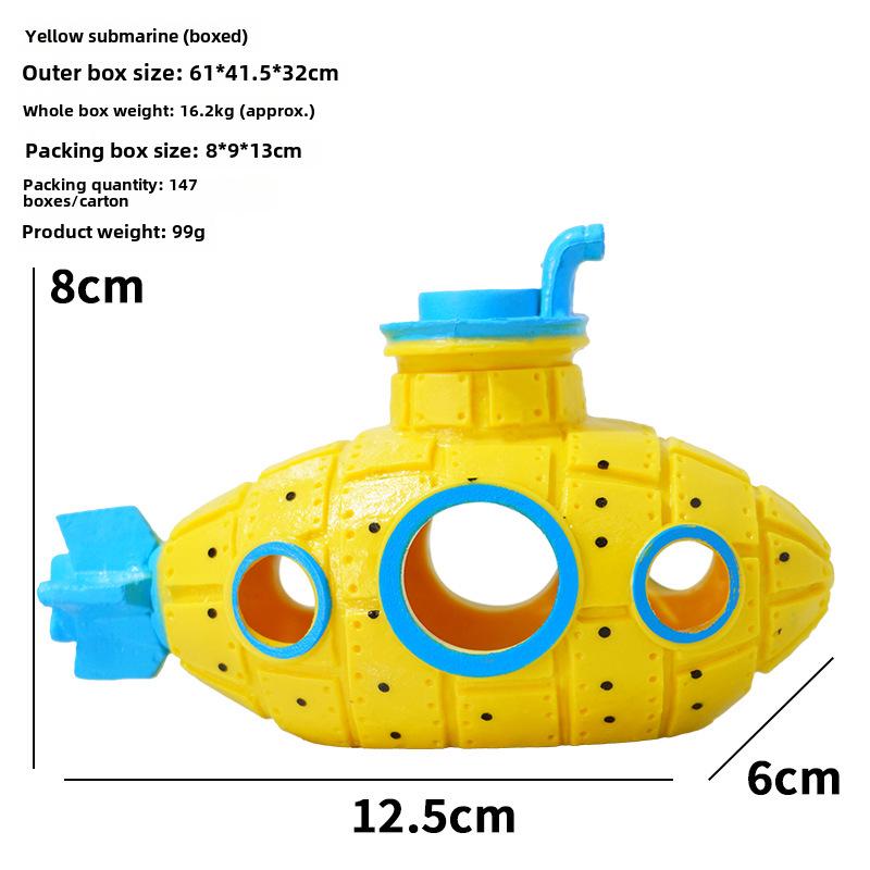 Xiaohongshu Aquarium PVC Submarine-Themed Hiding Decor for Fish and Shrimp Tanks