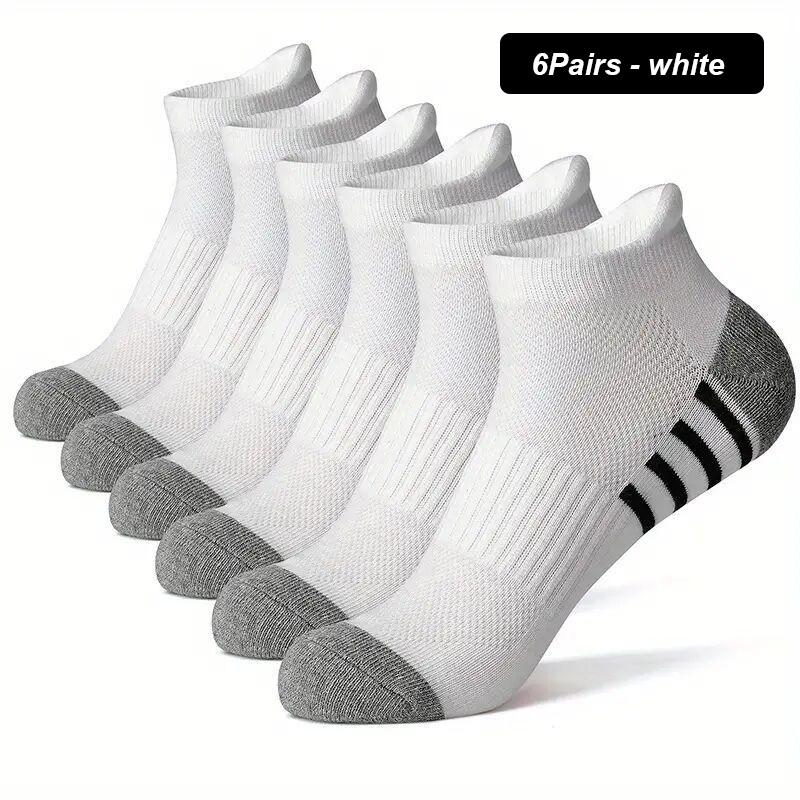 Nowe 6 par wysokiej jakości męskich skarpet sportowych Outdoor Leisure Czarno-białe Oddychające wygodne krótkie skarpetki męskie Plus rozmiar EU39-46