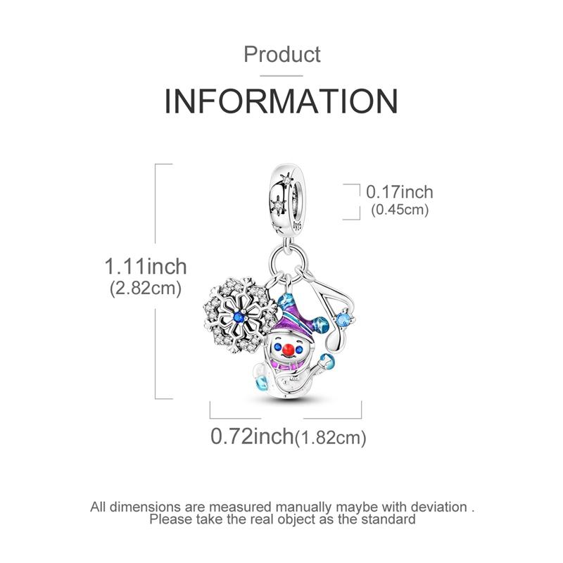 Charms Platasnowflake Music Symbol Snowman Pendant Fit Originalbracelets Charms For Women Jewelry Diy Making Gifts