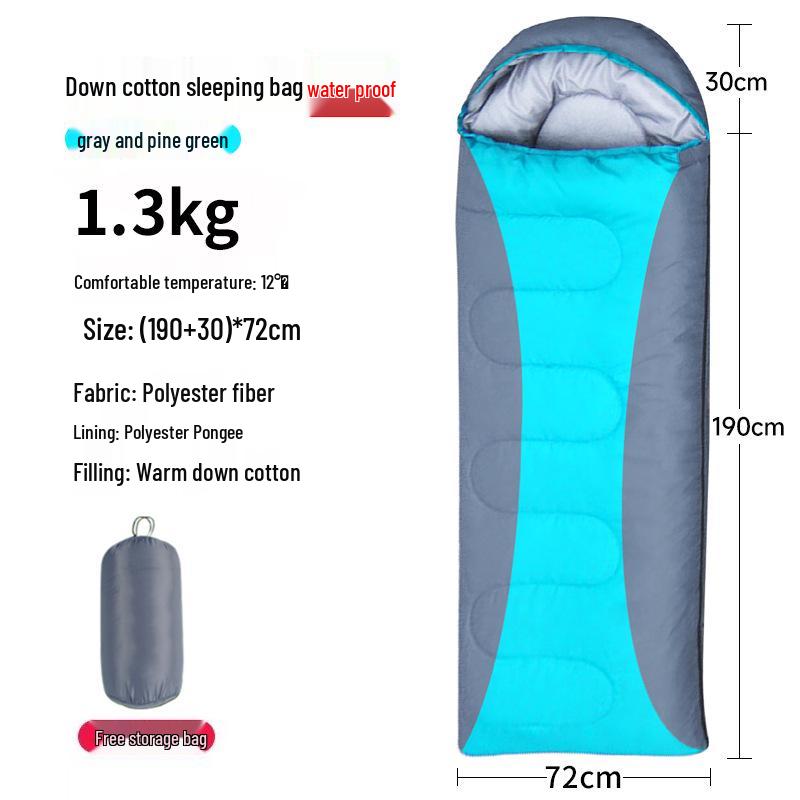 1.8kg Warm 5°C Spring/Autumn Adult Sleeping Bag, Portable Cotton, Cold-Proof, Ideal for Office Naps