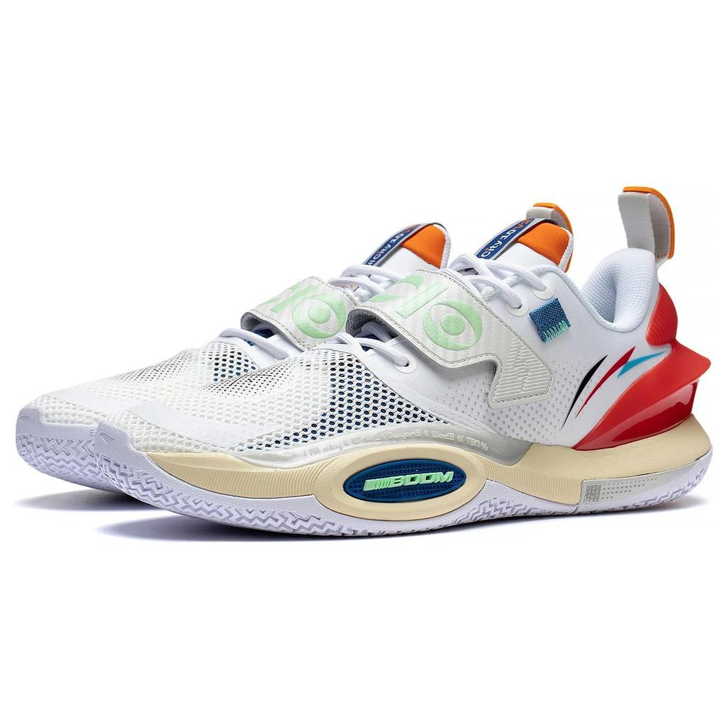 Li Ning All City 10 V2 Basketball Shoes Men's Low Top Standard White/Antarctic Gray ABAS059-15