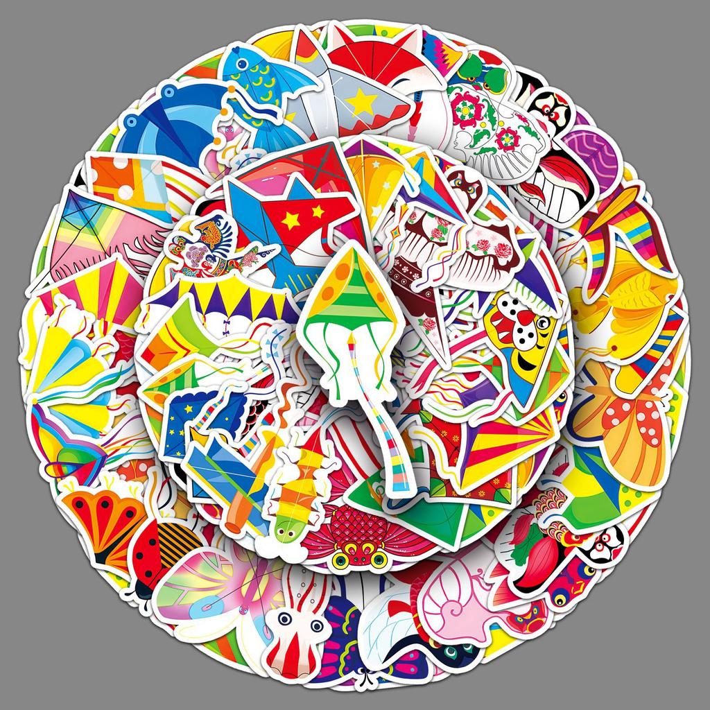 50 Kite Graffiti Stickers Personalized Cartoon Cute Children's Decorative Mobile Phone Case Water Cup Stationery Stickers