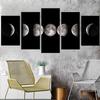 5 Pieces Poster Printed Modular Picture Canvas Painting Landscape Moon In Outerspace Wall Art For Living Room Home Decor Mural