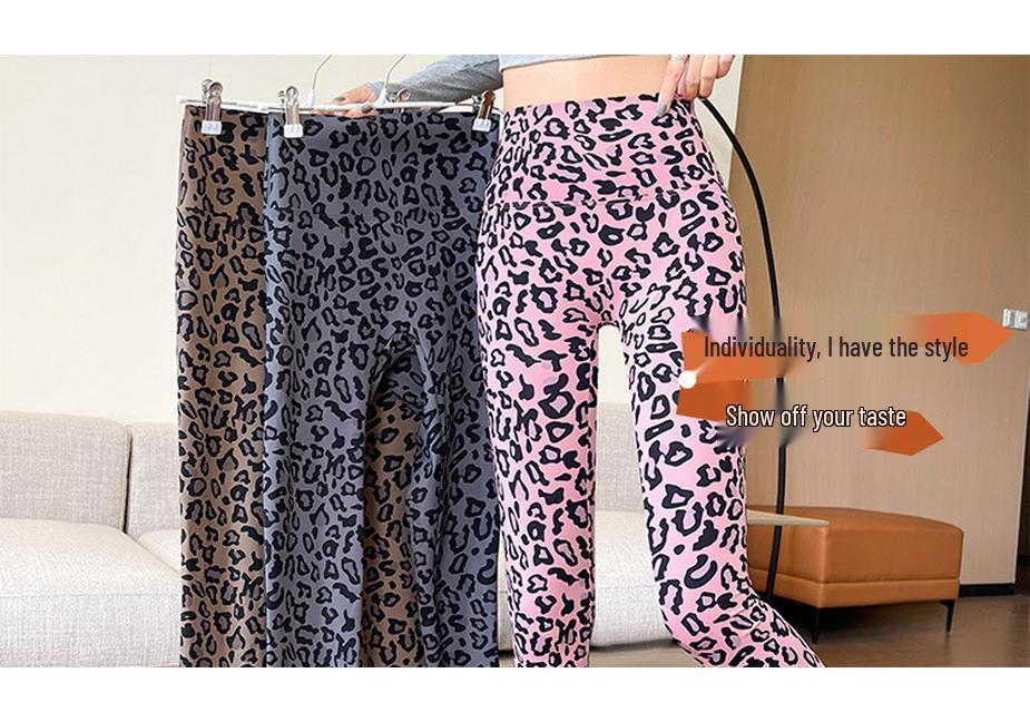 3D-Leopardenmuster Schlank geschnittene Sport-Leggings mit hoher Elastizität