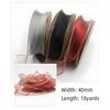 10Yards 40mm Golden Wavy Edge Chiffon Ribbon DIY Accessories  Ribbon for Bows Bouquets Gift Wrapping Sewing Clothes Materials