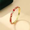 Colorful Enamel Enamel Flower Bangle Chinese Style Women's Floral Bracelet  Gifts for Women Girl