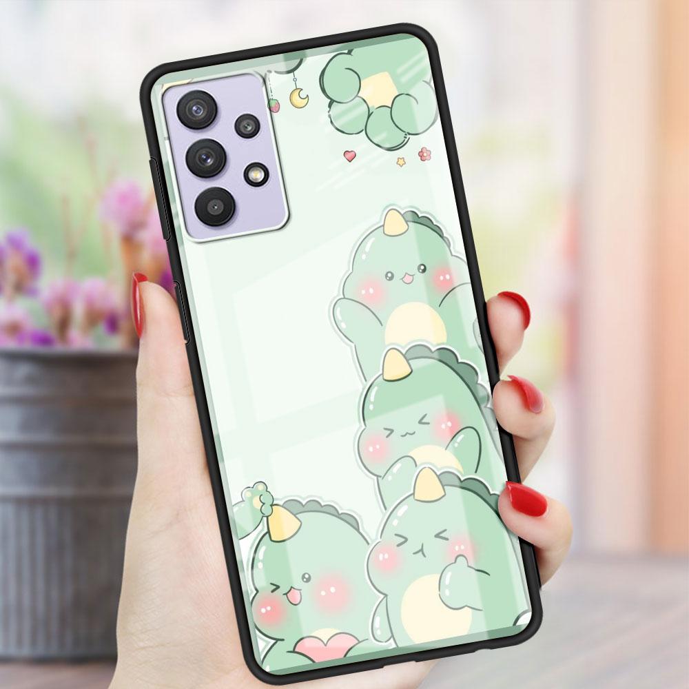 

Мультяшный стеклянный чехол с динозавром для Samsung Galaxy A52 A71 A50 A51 A70 A21s A31 A72 A10 A12 A30 A22 5G Samsung A30