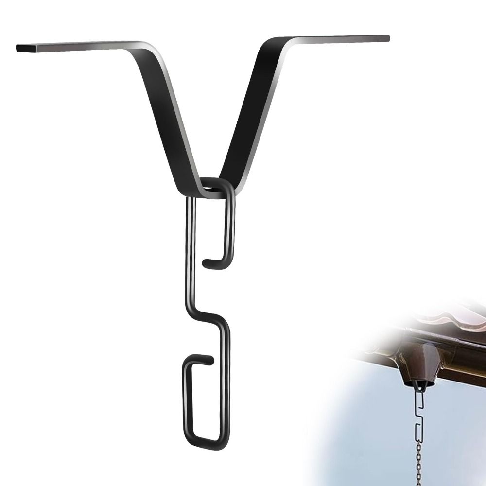 Iron Rain Chain Hook Heavy-Duty Downspout Connector Gutter Adapter  Rainwater Collection