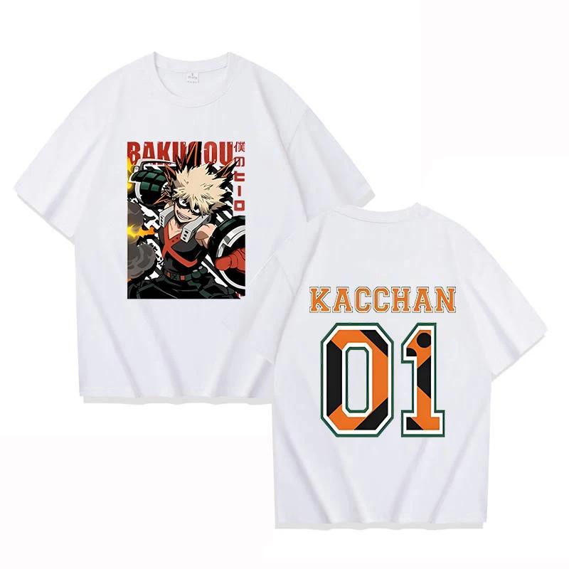 Hot Anime Bakugou Katsuki 01 Printing T-shirt Women Men Fashion Short Sleeve Street Casual Personality Y2k Summer T-shirt