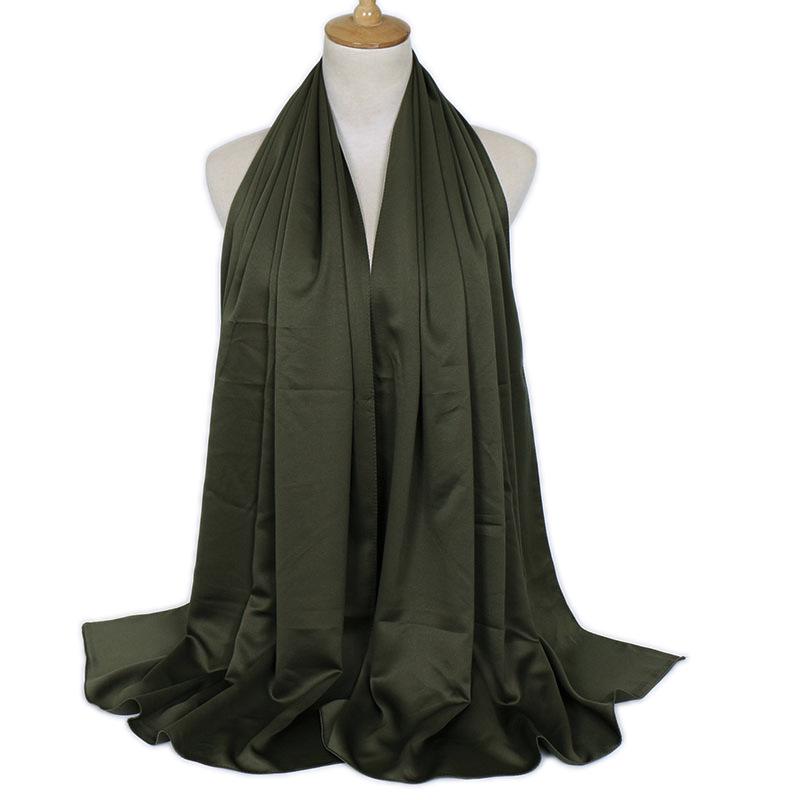 Fashion new plain malaysia satin silk hijab scarf solid color long muslim scarves headscarf turban muslim shawl female