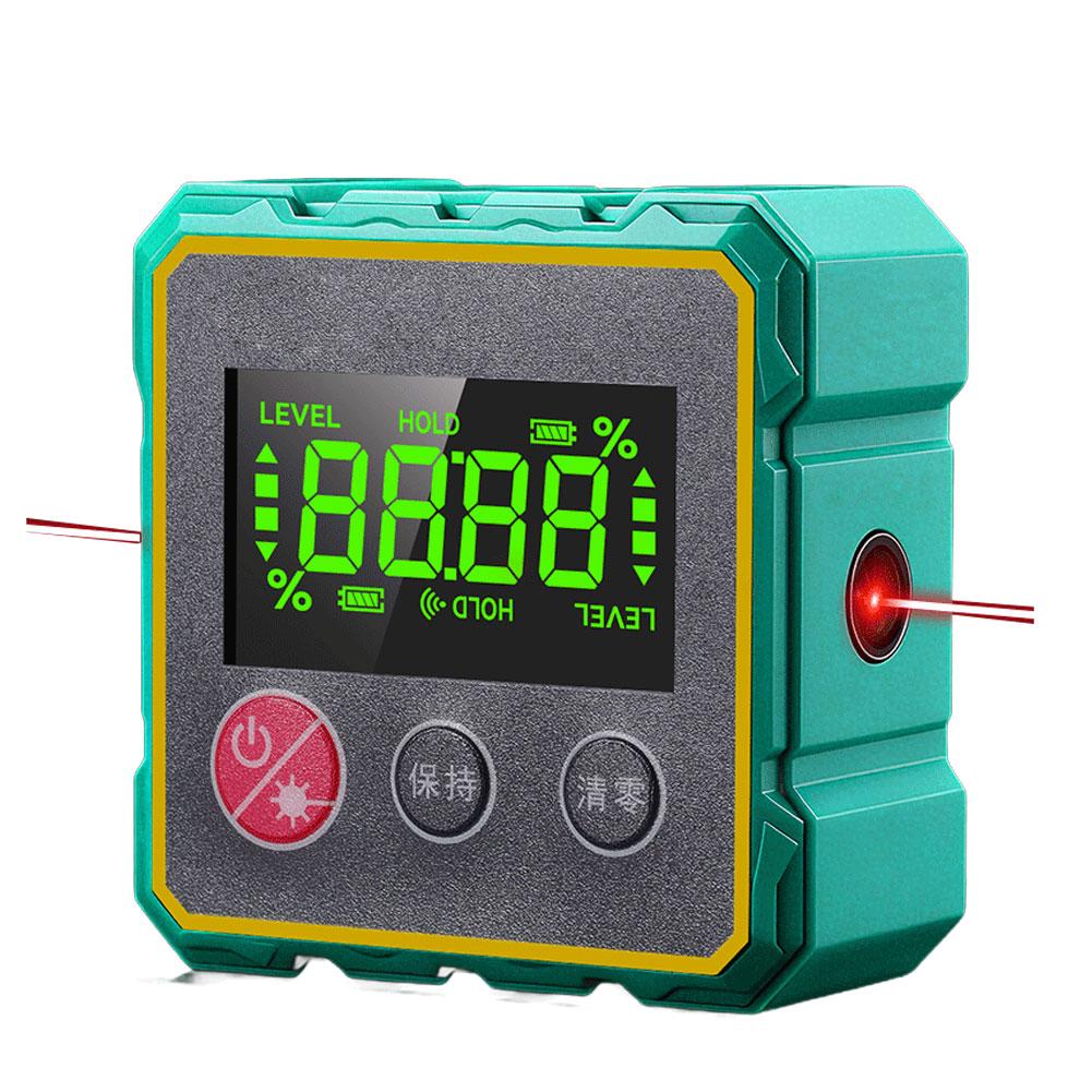 Magnetic Digital Angle Finder with Electronic Laser Gauge Ruler 360° LCD Electronic Protractor Mini Inclinometer Measuring Tool