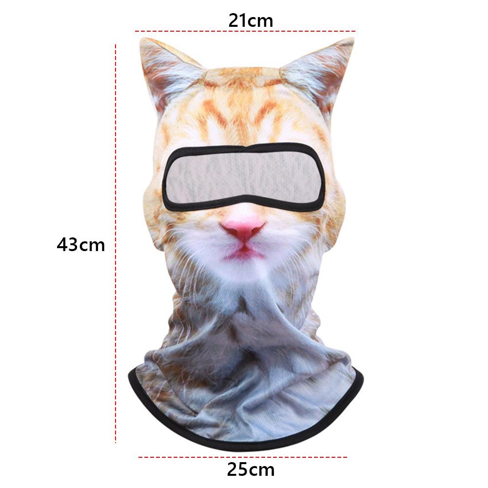 3D Animal Balaclava Mask Pattern Printed Full Face Hood Mask Breathable Balaclava Hat Ski Mask Funny Hats Anti-UV Pullover Cap