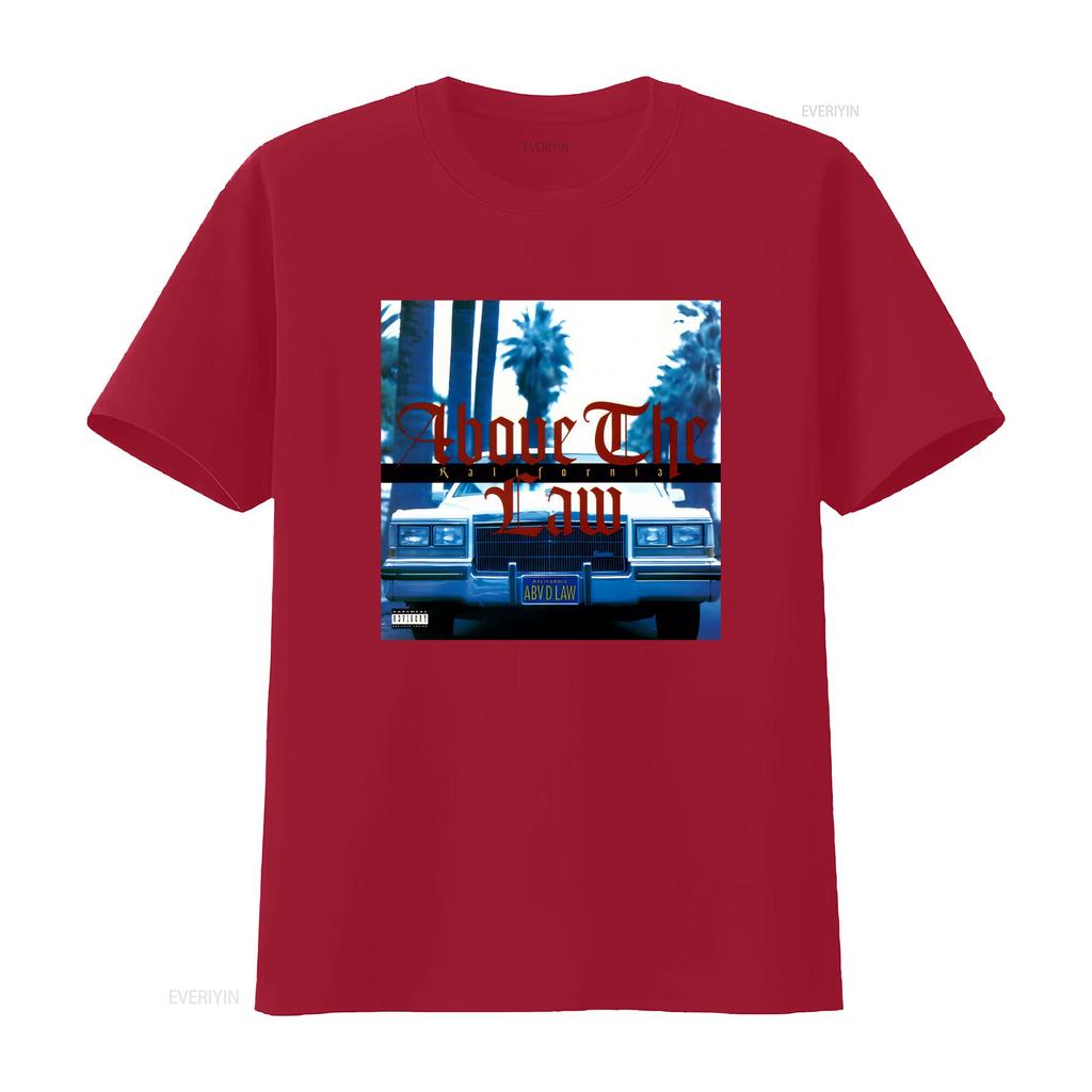 Above The Law Rap Group T Shirt California Car Palm Tree Design Trendy Streetwear for Hip Hop Fans Vintage Washed Streetwear