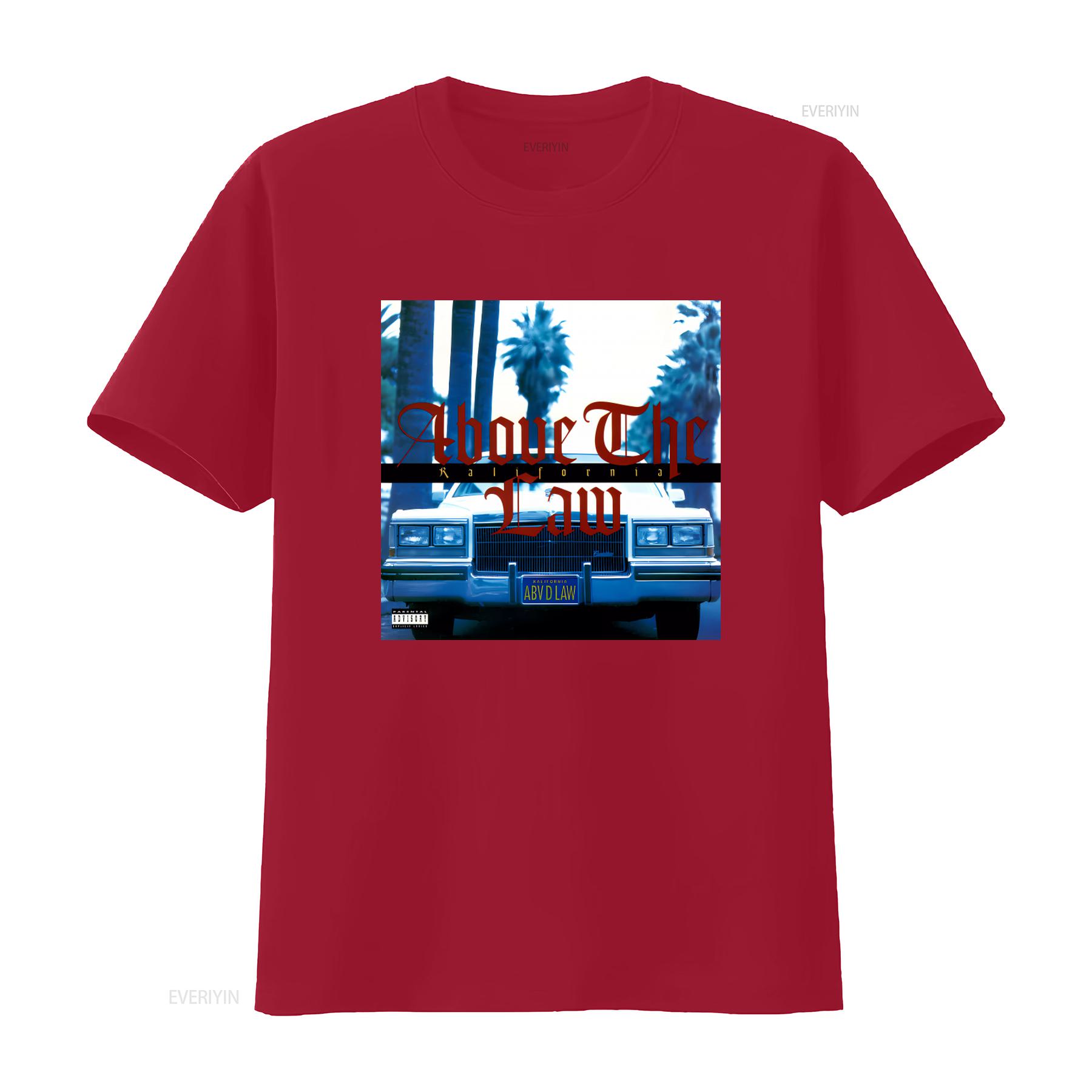 Above The Law Rap Group T Shirt California Car Palm Tree Design Trendy Streetwear for Hip Hop Fans vintage Washed streetwear S