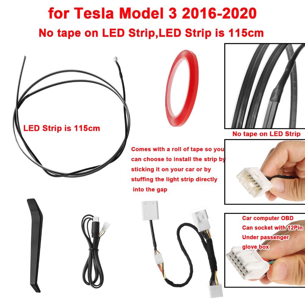Smart Air Vent Ambient Light System for Tesla New Y Juniper Model 3 Highland  Model 3 Y 2021+