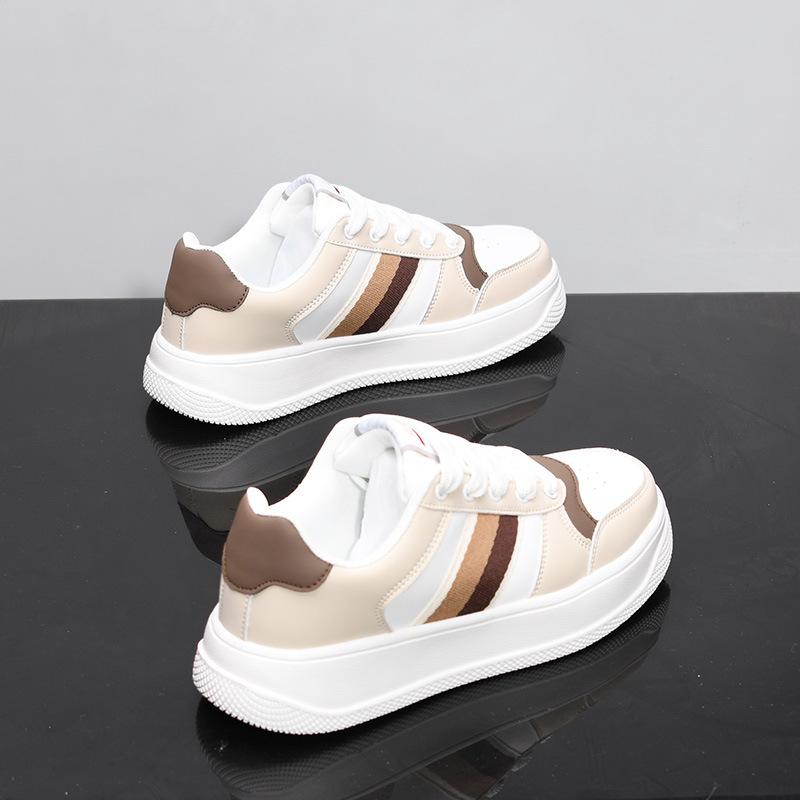 

McQueen breathable small white board shoes summer thick sole heightening sports and leisure leather T 44