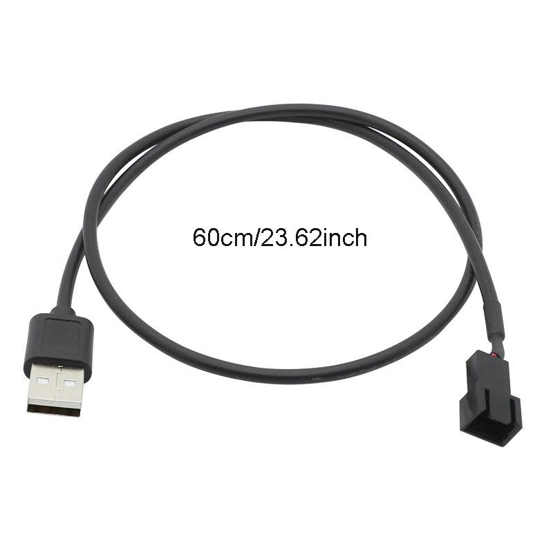 5V USB To 3 PIN Cable Convert Adapter for CPU Fan Cable for Computer PC Case CPU Power Supply Extend Line 30cm with Switch Cord