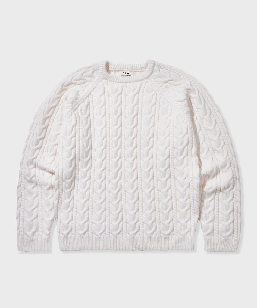 GLW Raglan Cable Knit Ivory