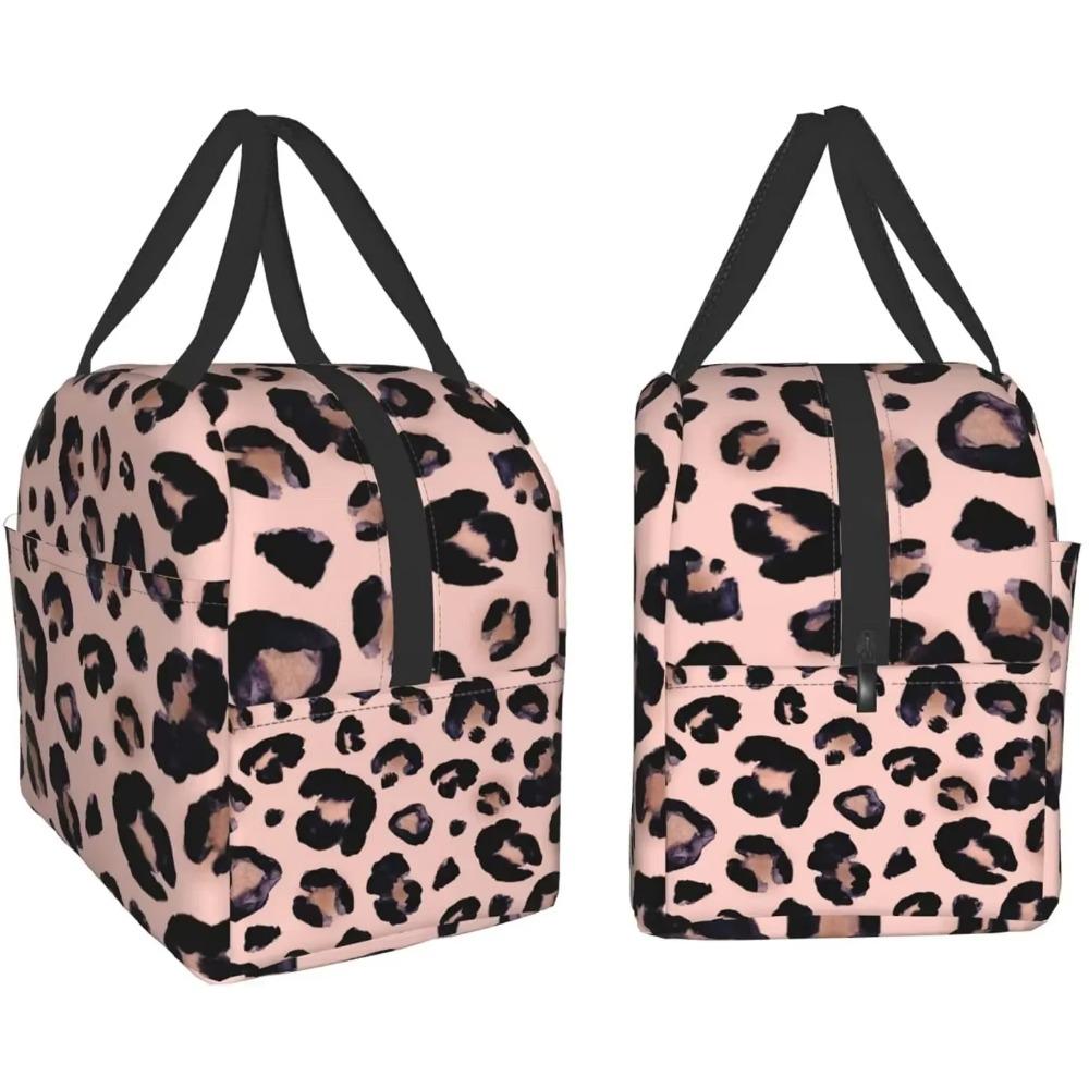 Lunchväska för kvinnor Leopardtryck Cheetah Lunchlåda Kylväska Tote för vuxna Barn Arbete Kontor Skola Picknick Återanvändbar