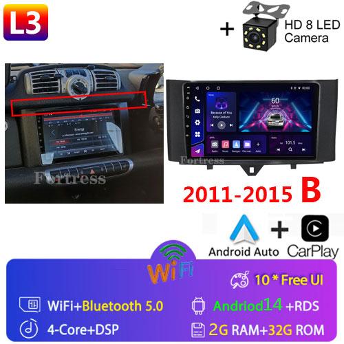 For Mercedes Benz Smart Fortwo 2006 - 2015 Android Car Radio Multimedia Player Carplay Navigation GPS Touch Screen Auto Stereo