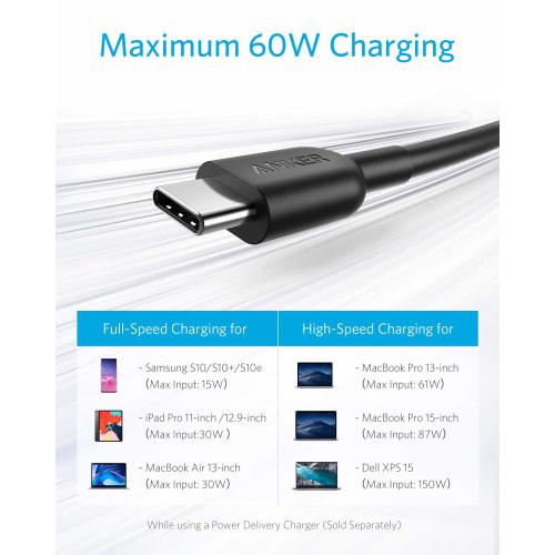 Anker PowerLine II USB-C & USB-C 2.0 Cable (1.8m Black) [USB-IF Certified/Ultra Durable/PD Compatible] Galaxy S10 / S10+ / S9 / S9+, iPad Pro (2018, 1