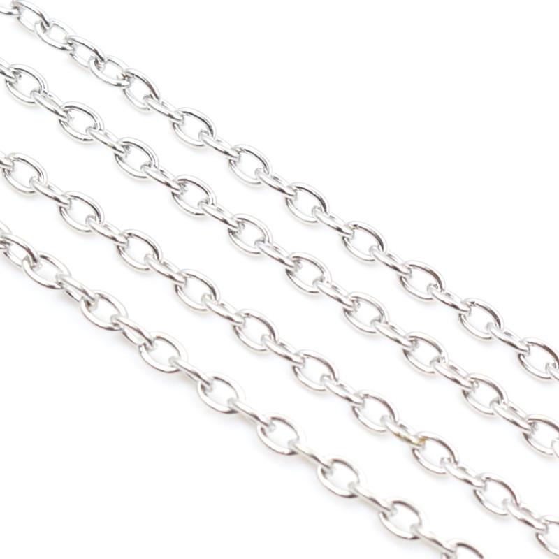 5 Meters/lot 3x2mm 4x3mm 5 Colors Plated Cross Unwelded Iron Cable Chains Necklace DIY Jewelry Making Findings Accessories
