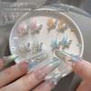 Doppel Zirkon Schmetterling Nagelkunst Charme 3D Perle Kristall Schmetterling Nagelornament Diy Exquisite Nagelzubehör