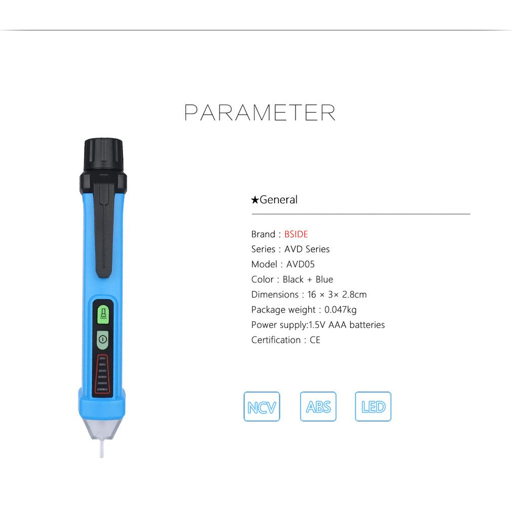 Smart Non-contact voltage detector BSIDE AVD05 pen test pencil Alarm meter Socket voltage check Pen Sensor Tester