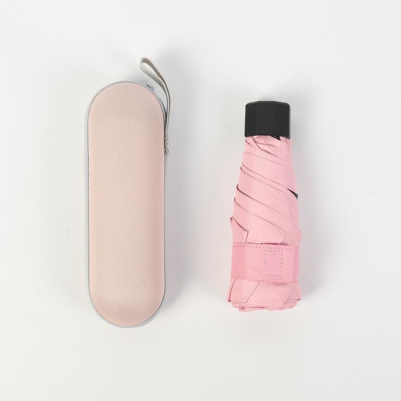 Kompakter UV-Schutz-Doppelnutzungs-Schirm für Sonne und Regen, Tragbarer Falt-Sonnenschirm mit aufgedrucktem Design