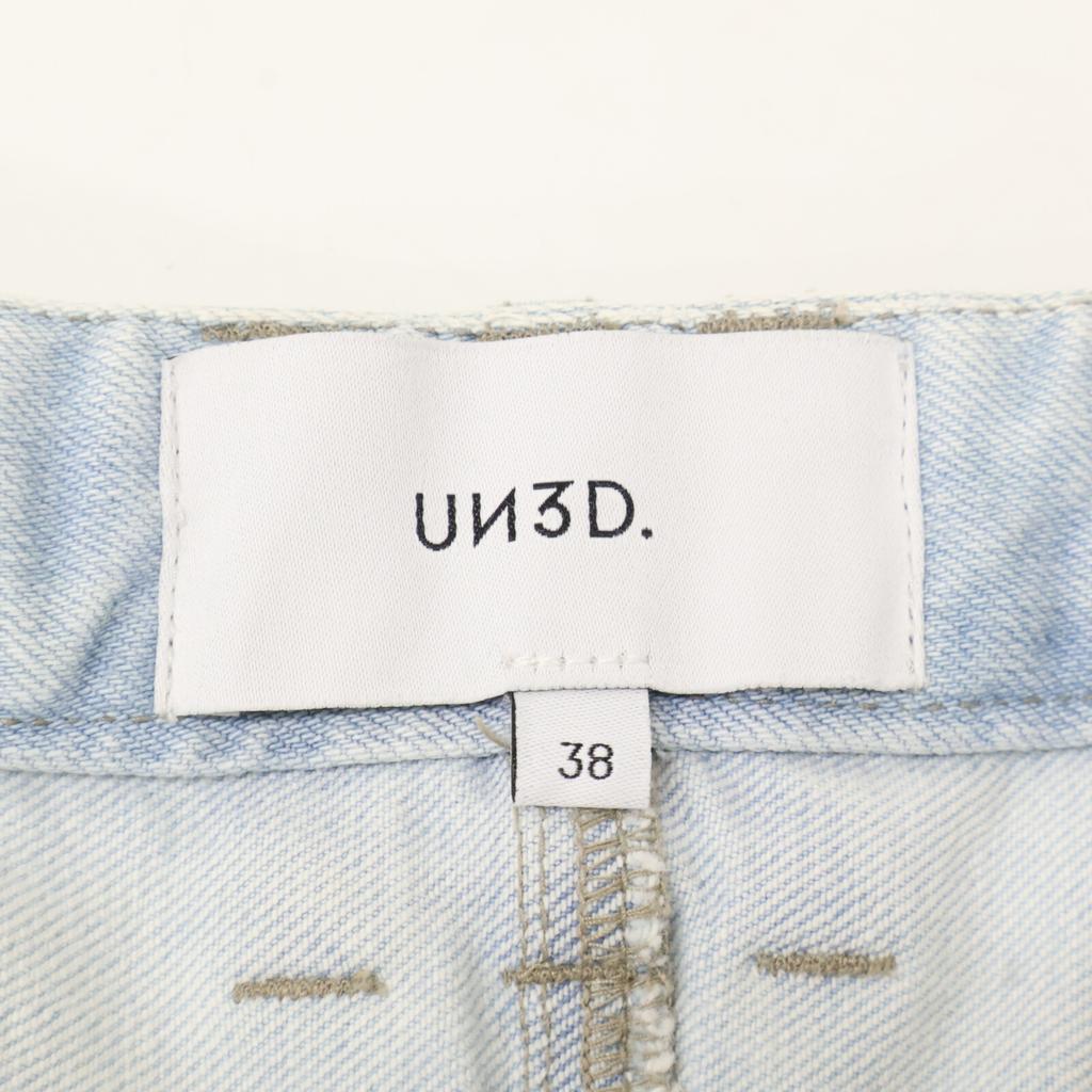 UN3D Light Blue Tea Art Denim Skirt Skirt 38 Light blueUsed