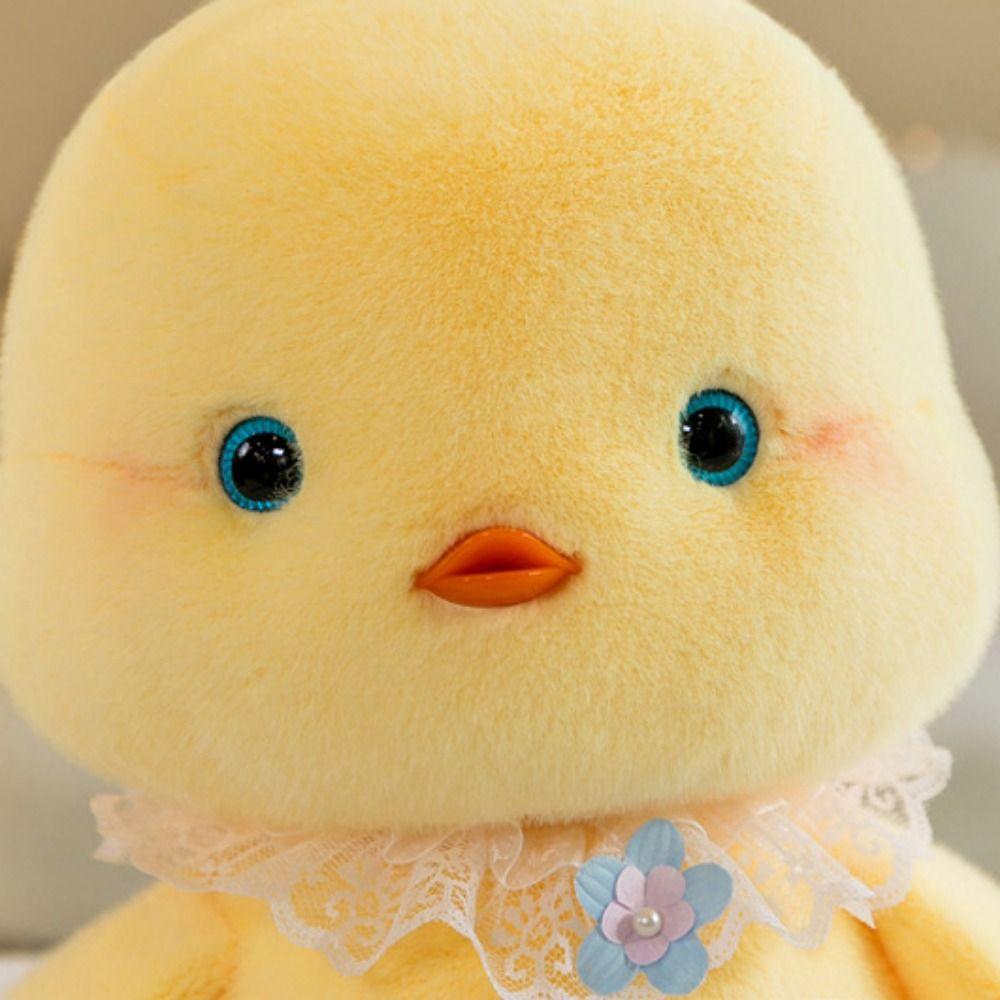 Flower Chicken Plush Toy Hairy Yellow Duck Plush Doll Girls Hug Pillow Duck Plush Toy  Children