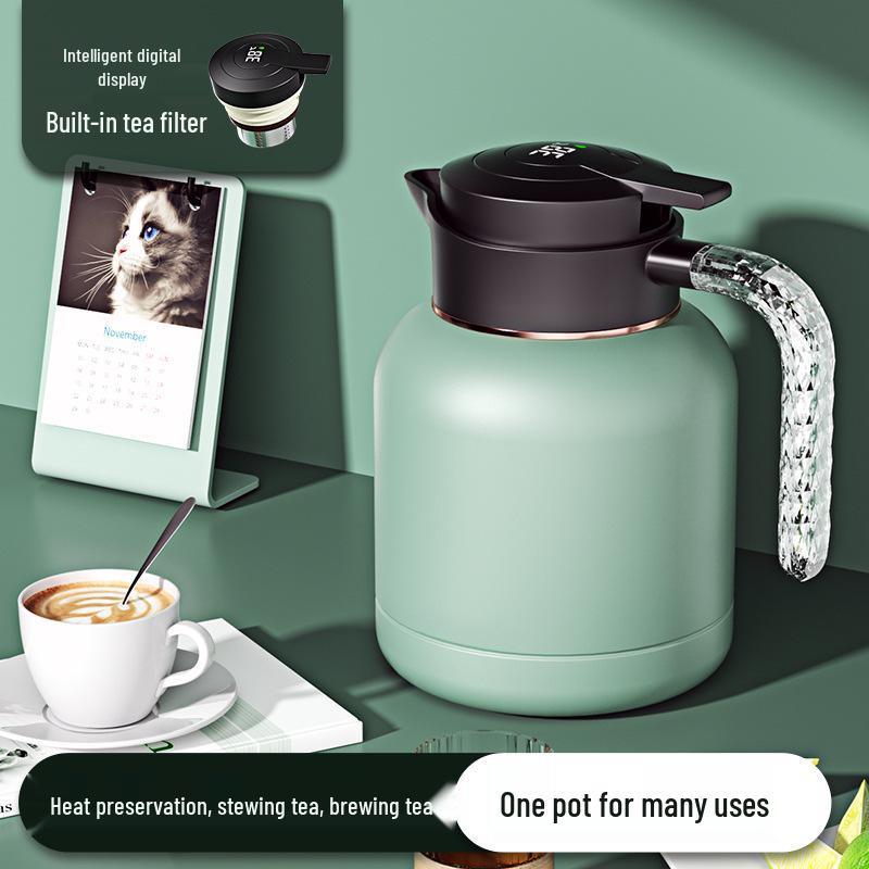 304 Stainless Steel Insulated Kettle with Intelligent Temperature Display for Tea Brewing - Commemorative Business Souvenir.