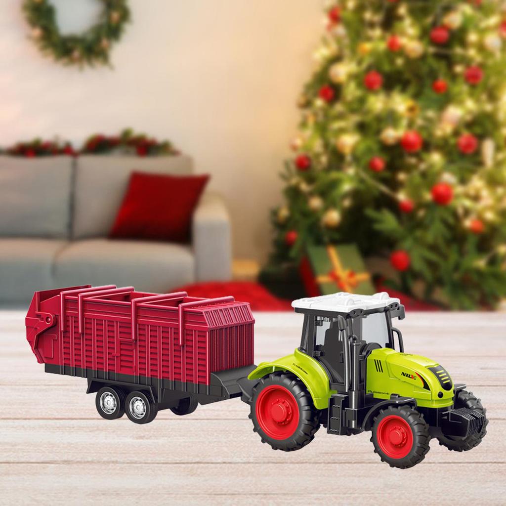 Farm Tractor Truck Toy Play Vehicle Engineer Car Friction Powered Push and Go for Children Ages