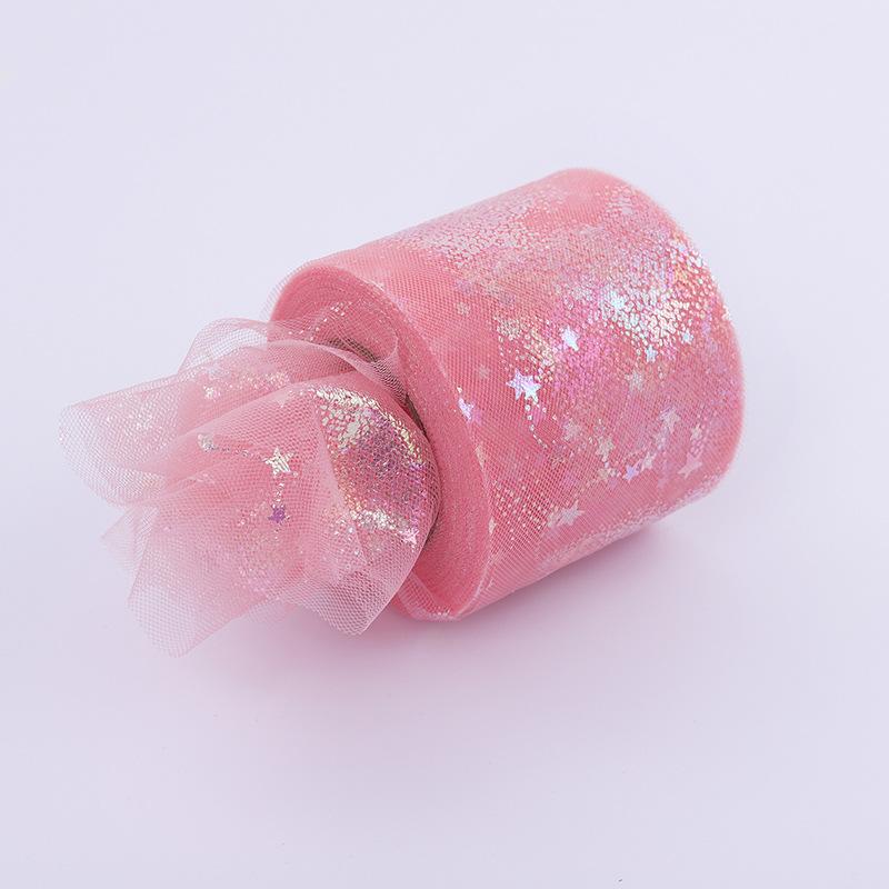 Rainbow Love Heart Tulle Ribbon for Crafts Gift Diy Package Wrap Decorative Ribbons Love Stars Lace Christmas Decor