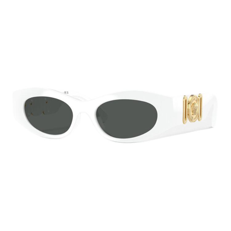 Versace Oval Sunglasses With Logo Unisex sunglasses White O4480U-O3148751 Basic Packaging