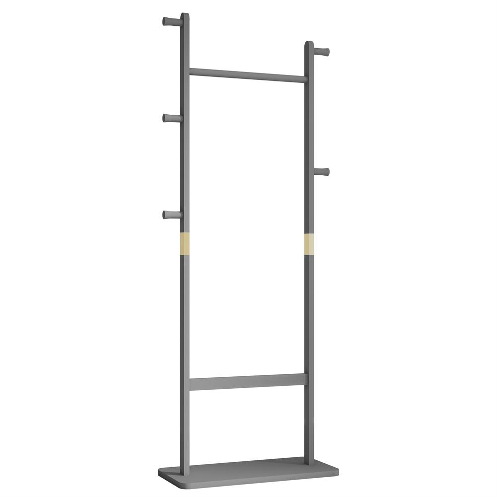 US STOCK Wood Coat Rack Stand Freestanding Coat Rack Coat Tree With 5 Hooks & 2 Suspension For Entryway Bedroom Office Coat Bag