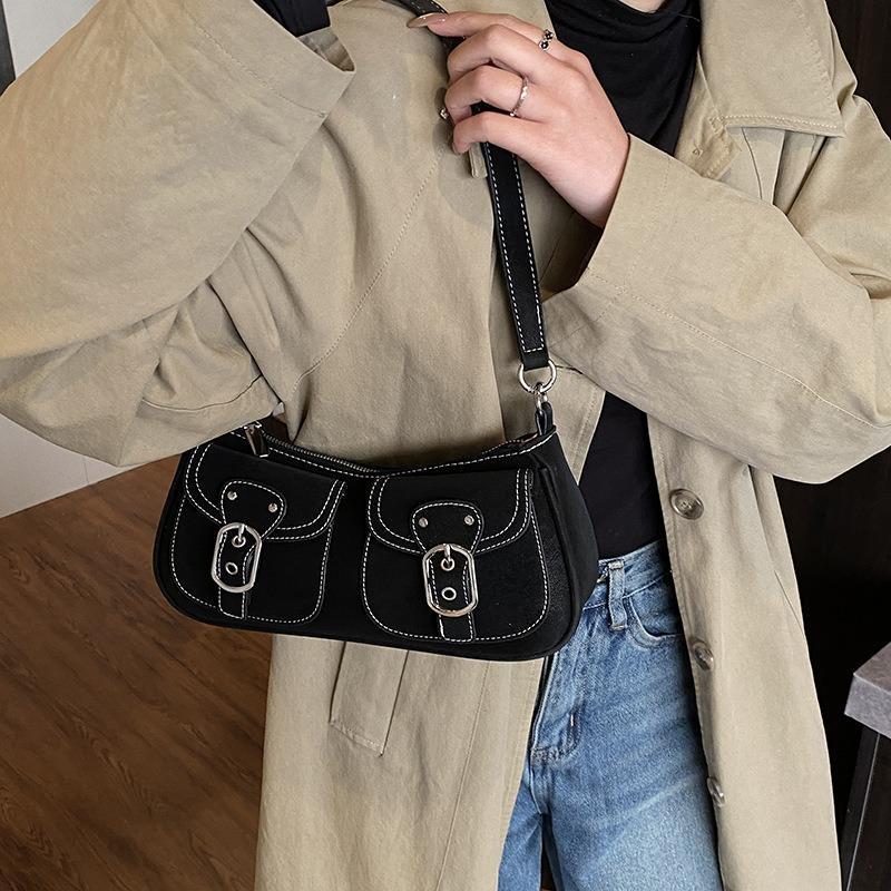 Retro Western Style Shoulder Crossbody Bag 2026 Early Spring New Item Niche Design Fashiable Baguette Bag Korean Bag for Women
