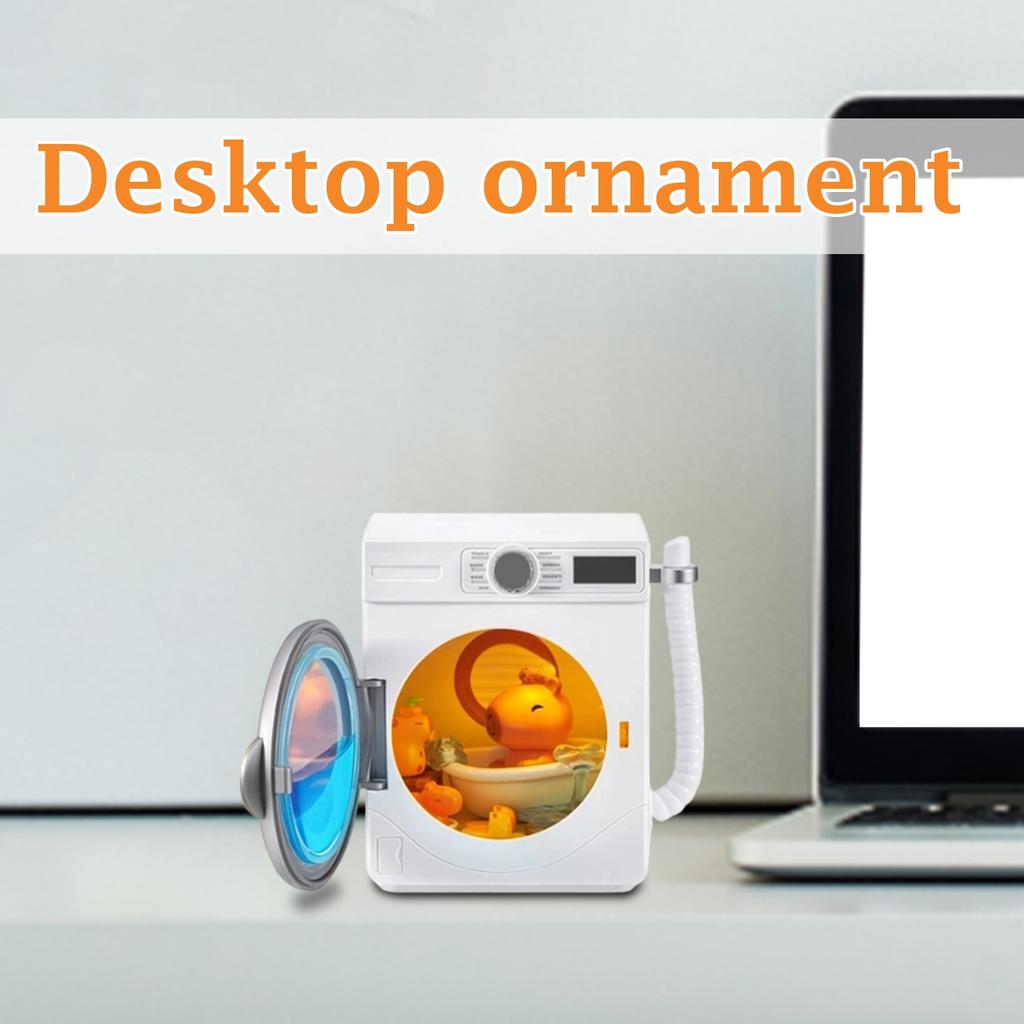 Miniature Animal Washing Machine Figurine Cute Collectible Toy for Display