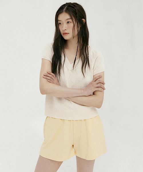 Lingseoul Soft Pocketed Shorts-Yellow