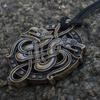 Vintage Viking Double Wolf Head Pendant Necklace Men's Jewelry Sweater Chain